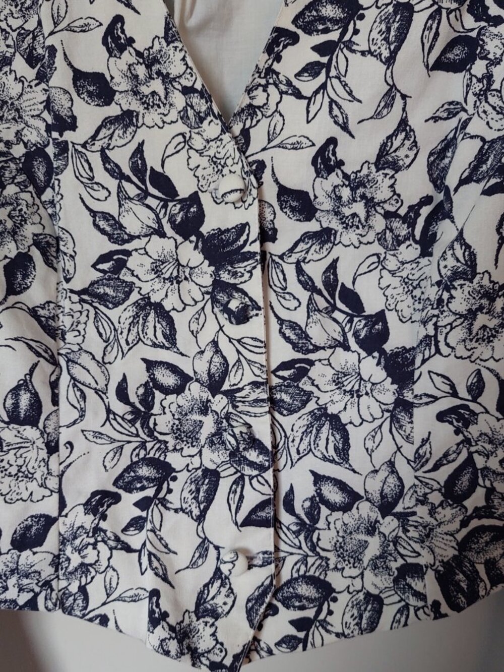 Vintage Laura Ashley Sz 10 Floral Cotton cropped blazer structured shoulder - Picture 3 of 11